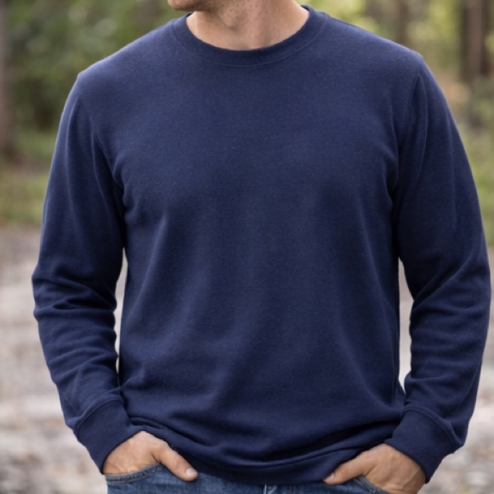 Vertical Sport Mens Long Sleeve Shirt Size Large Athletic‎ Thermal Navy Blue